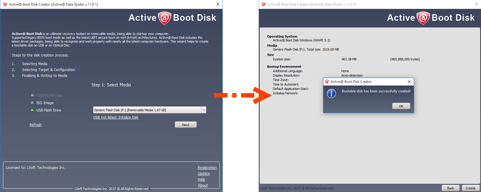 Active@ Boot Disk and killdisk software